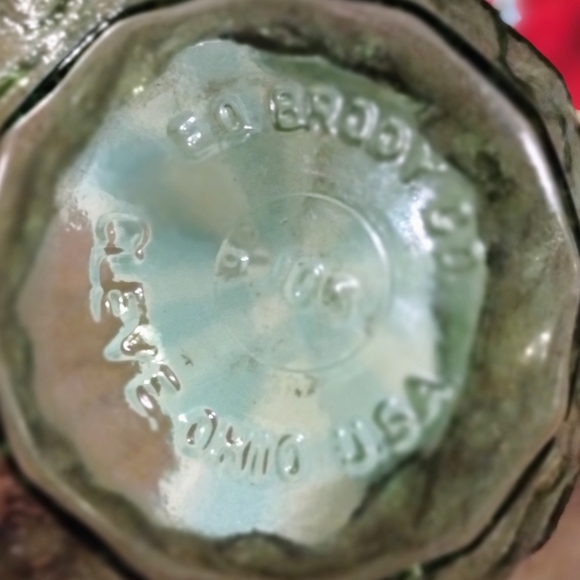 Vintage 1970's E O Brody green bowl and 2 matching vases - Picture 2 of 4